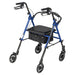 Drive Adjustable Height Rollator, Blue, Rear View