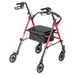 Drive Adjustable Height Rollator, Red, Rear View