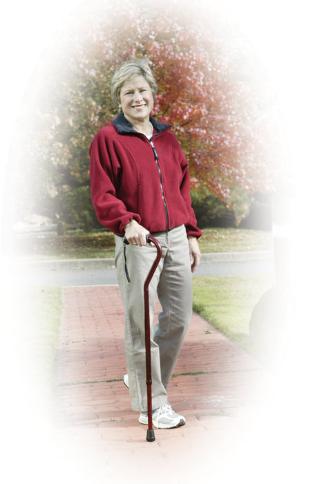 Drive Medical adjustable offset cane in use