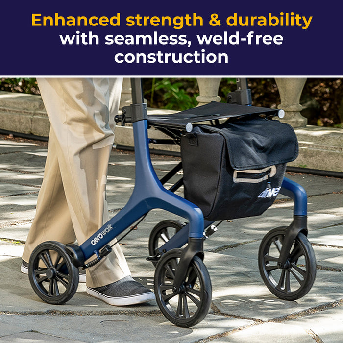 Drive AeroWalk Rollator, Blue, In Use