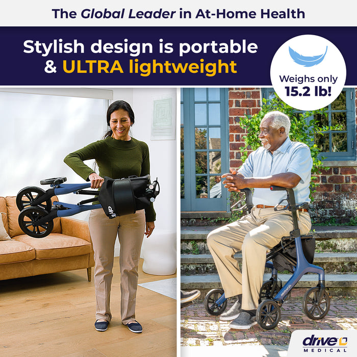 Drive AeroWalk Rollator, Blue, Stylish nd Lightweight 