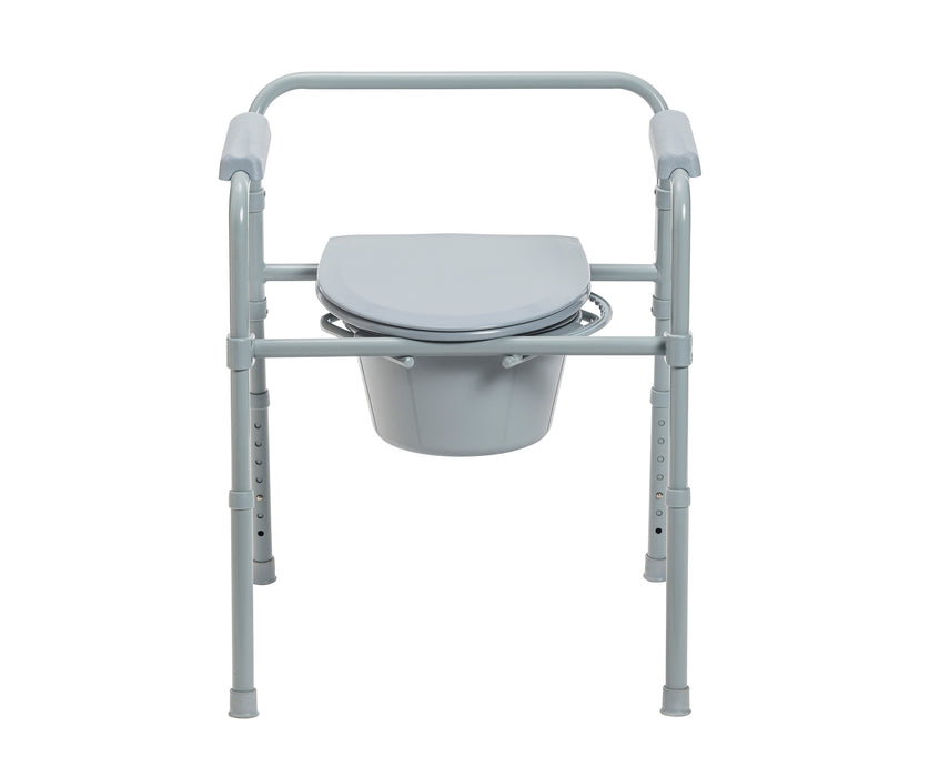 Drive deep seat bedside commode front view
