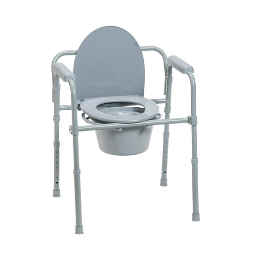 Drive deep seat bedside commode open