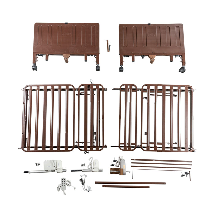 Drive Delta Pro Homecare Bed System frame bed ends and configurable components arranged on a white background