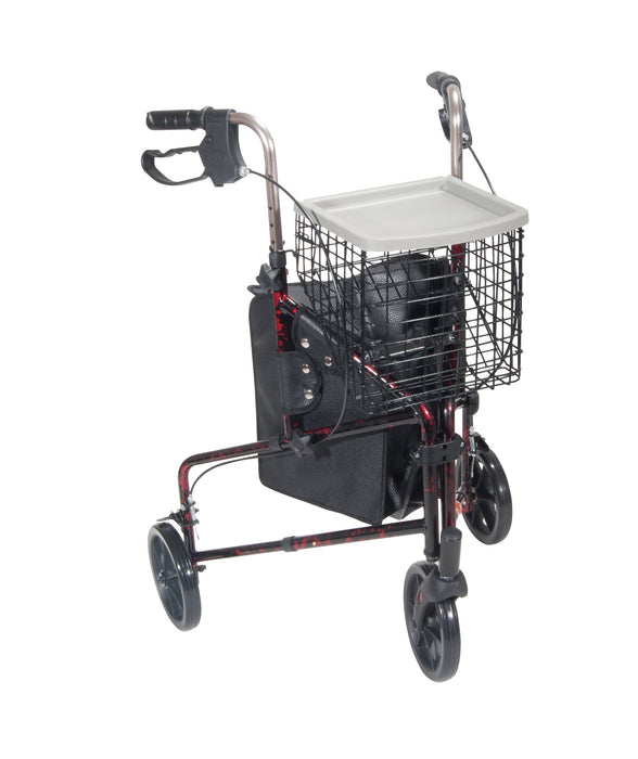 Rolling Walker, Flame Red, Front View