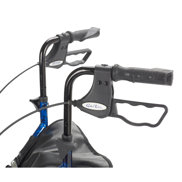 Rollator, Flame Blue, hand and brake grips