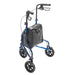 Drive 3 Wheel Aluminum Rollator, Flame Blue, Rear View