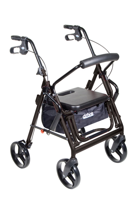 Drive Duet Rollator Transport Chair, Black, Front View