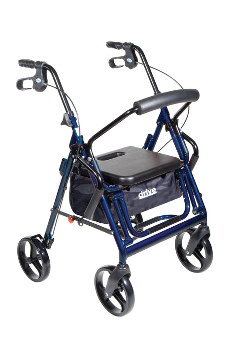 Drive Duet Rollator Transport Chair, Blue, Front View