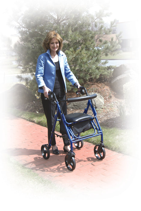 Rollator Transport Chair, Blue, In Rollator Mode