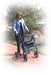 Rollator Transport Chair, Blue, In Rollator Mode