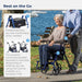 Walking Aid, Blue, in Transport Chair Mode with padded seat and 2 way postion fhe backrest