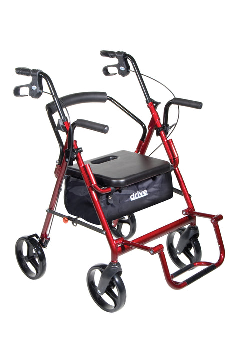 Combination Rollator, Burgundy, Backrest Flip Detail