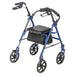 Drive Four Wheel Rollator, Blue, Rear View