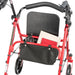Drive Four Wheel Rollator, Red, Backrest Detail