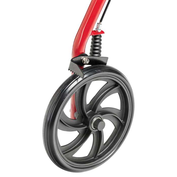 Drive Four Wheel Rollator, Red, Caster Wheel Detail