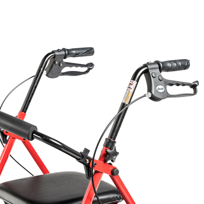 Drive Four Wheel Rollator, Red, Handle Grip Detail