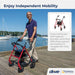 Drive Four Wheel Rollator, Red, In Use Walking
