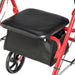 Drive Four Wheel Rollator, Red, Padded Seat Detail