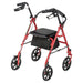 Drive Four Wheel Rollator, Red, Rear View