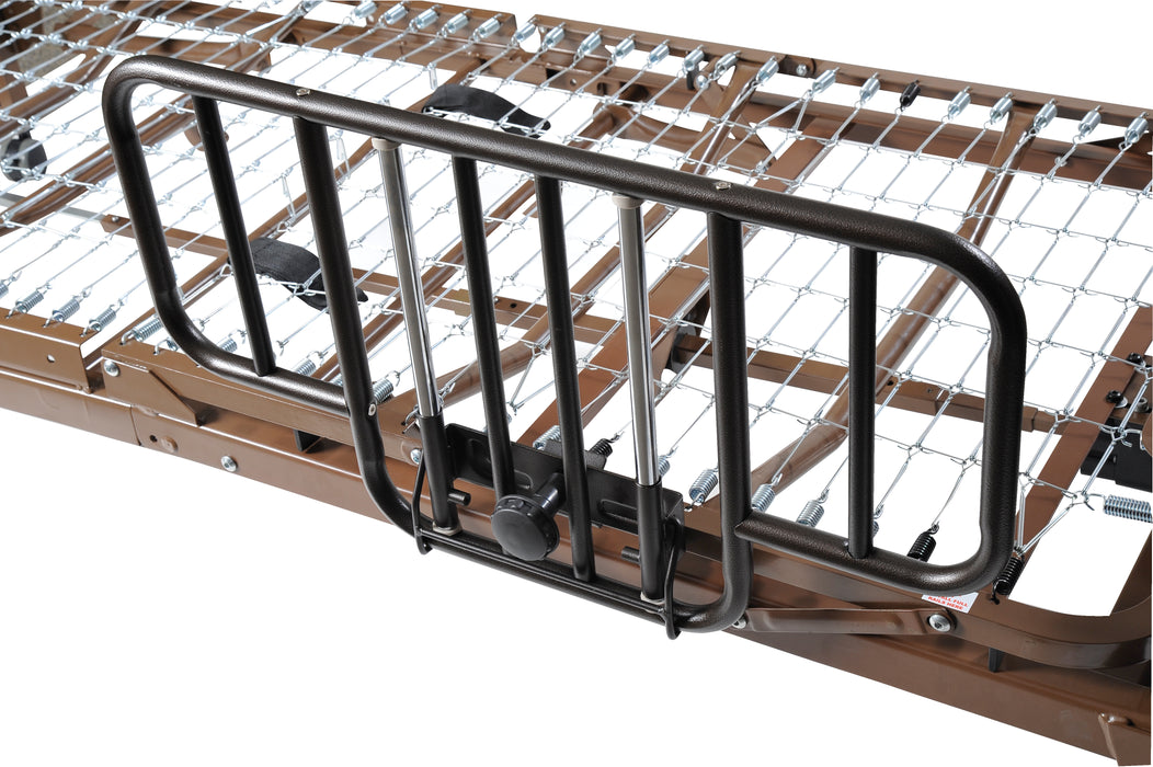 Side rail installed on the spring deck of a Drive full electric bed