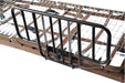 Close-up of a black half side rail installed on the Drive electric hospital bed
