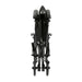 Black Drive Lightweight Transport Chair folded to a narrow profile for compact storage and transport.