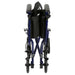 Blue Drive Lightweight Transport Chair folded to a narrow profile for storage and vehicle transport.