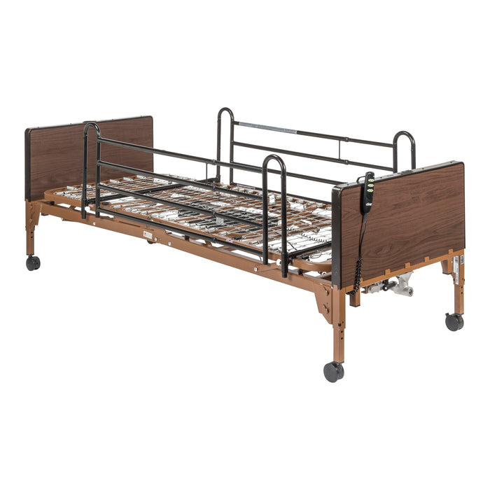 Drive low hospital bed in a flat position with full-length side rails and no mattress