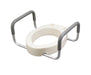 Drive Medical elongated raised toilet seat angled view