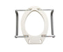 Drive Medical elongated raised toilet seat underside view