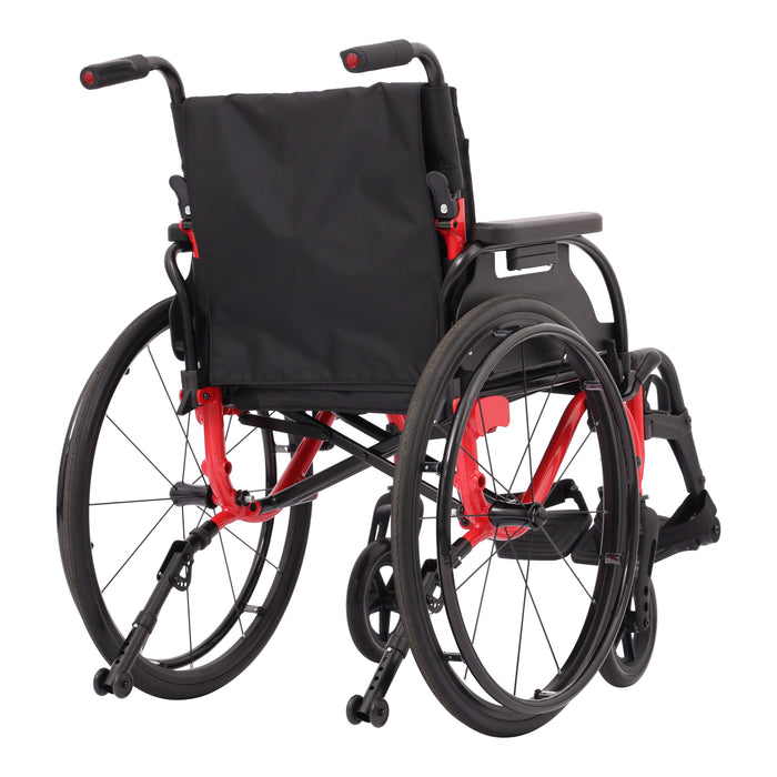 Drive Medical Nitro Cruise wheelchair red rear view