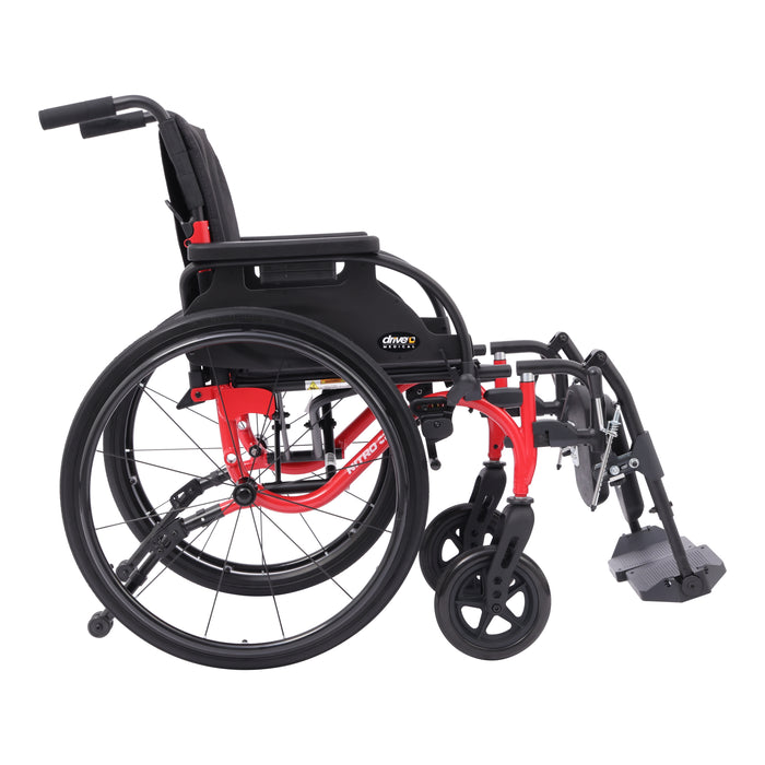 Drive Medical Nitro Cruise wheelchair side view red