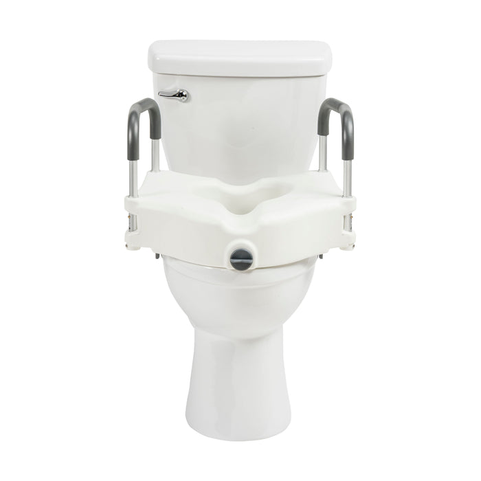Drive Medical raised toilet seat installed