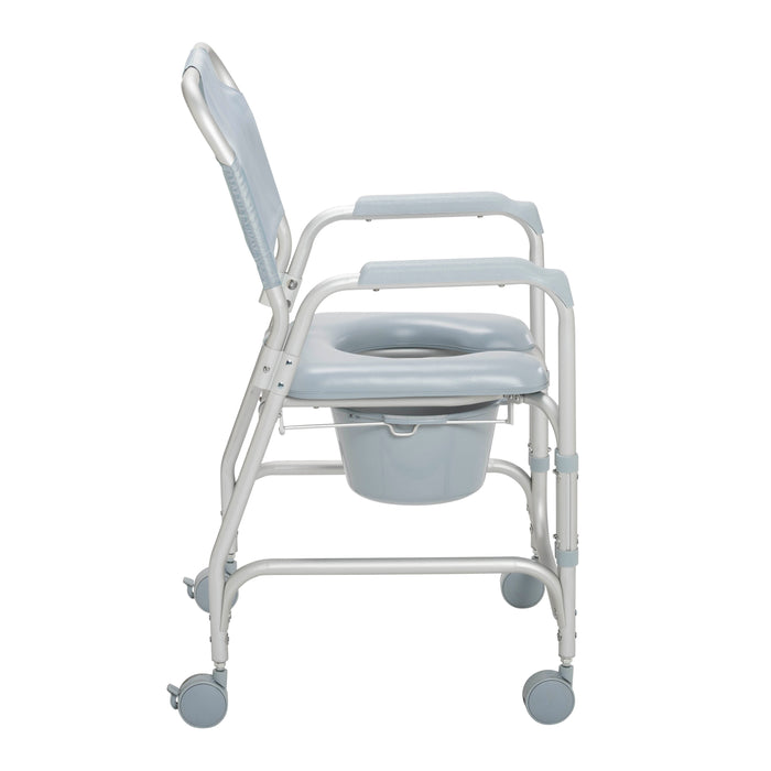 Drive Medical shower commode chair side view