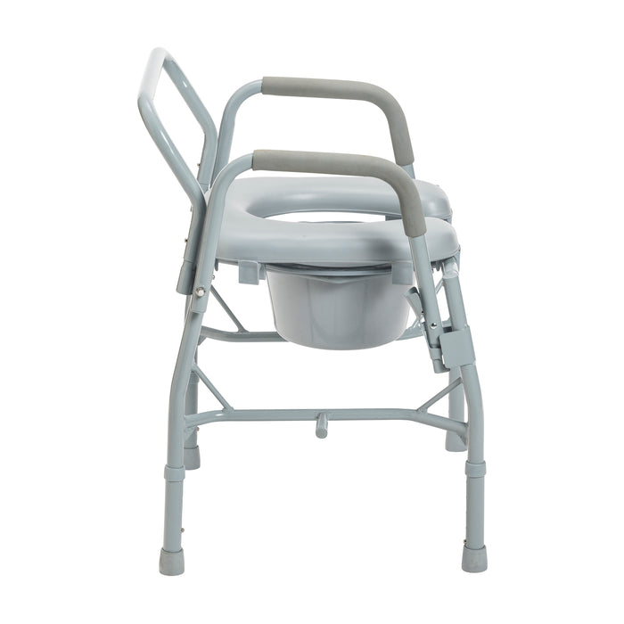 Drive Medical steel bedside commode side view