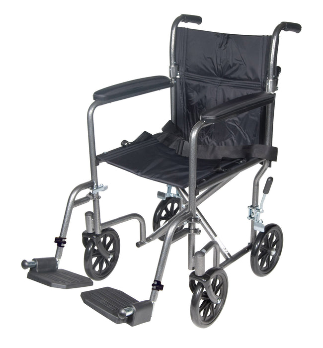 Drive Medical Transport Chair, 17 Inch Seat, Front View