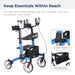 Drive Medical Upright Walker, Blue, Cane Holder and Soft Bag Detail