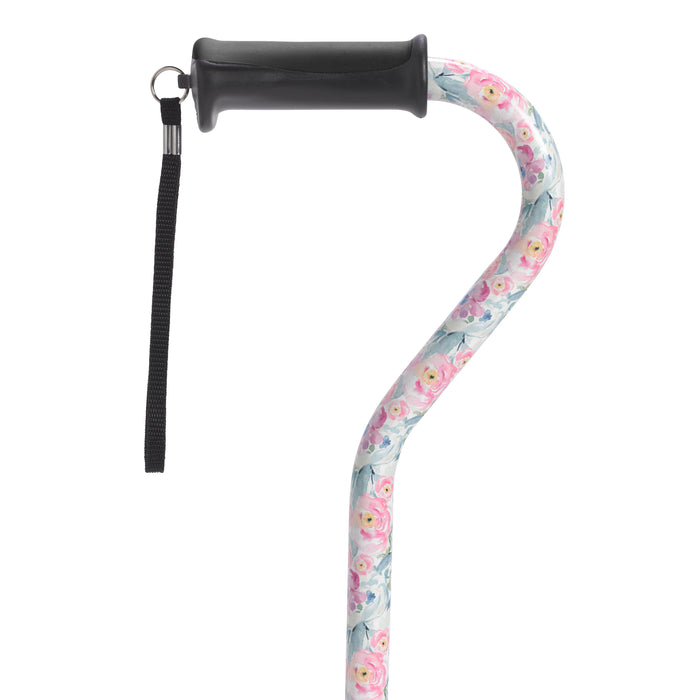 Drive Medical floral offset cane gel grip close-up