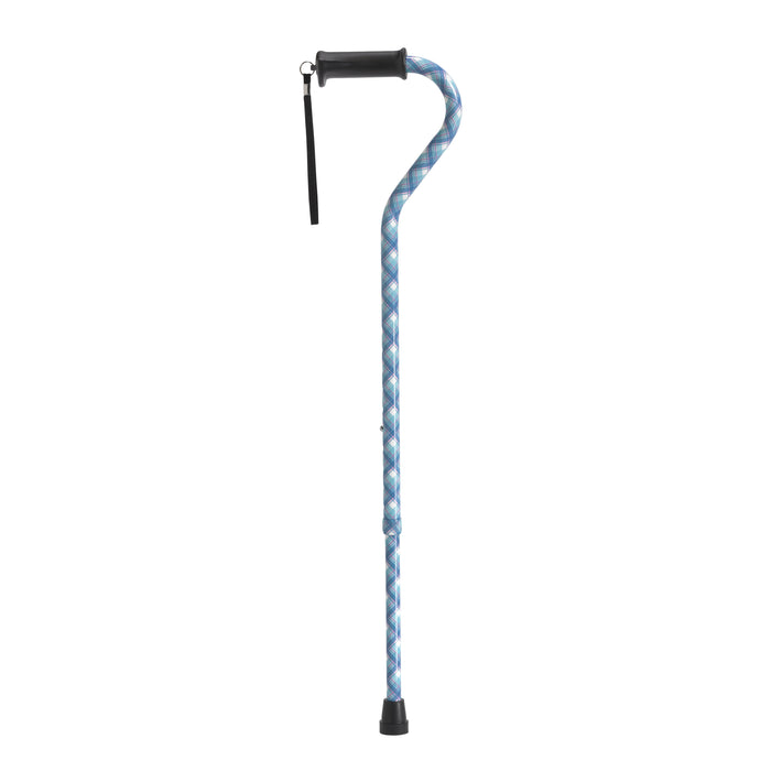 Drive Medical adjustable offset cane plaid