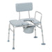 Drive Medical padded transfer bench with commode front angle