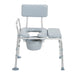 Drive Medical padded transfer bench with commode front view