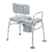 Drive Medical padded transfer bench with commode rear angle
