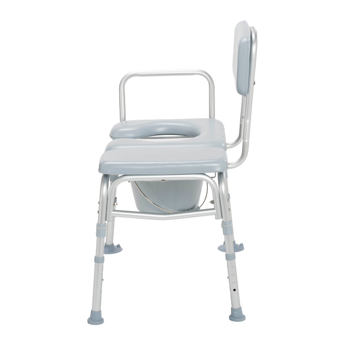 Drive Medical padded transfer bench with commode side view