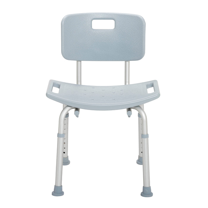 Drive Medical shower bath bench with back, front view