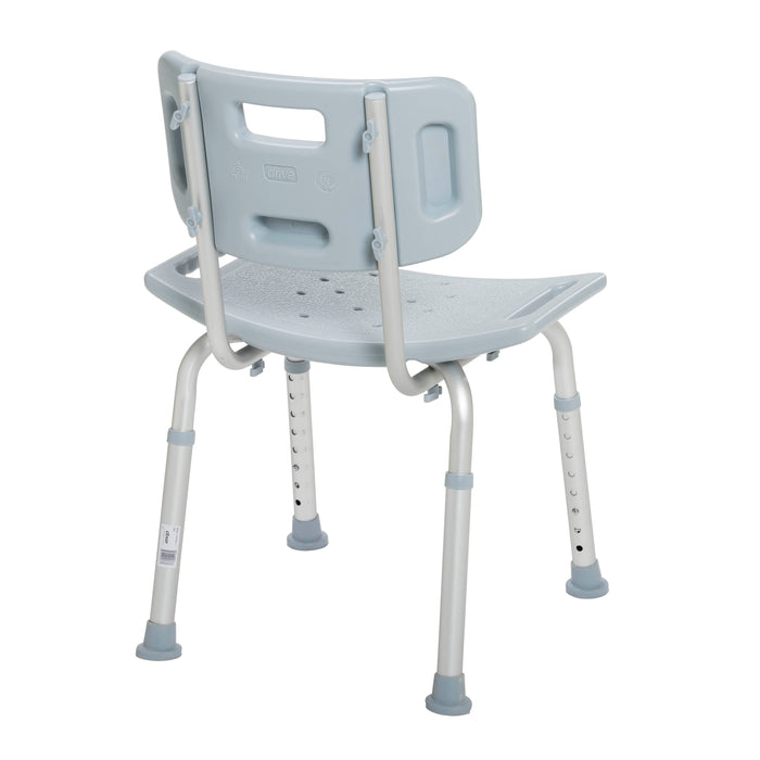 Drive Medical shower bath bench with back, rear angle