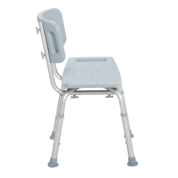 Drive Medical shower bath bench with back, side view