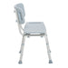 Drive Medical shower bath bench with back, side view