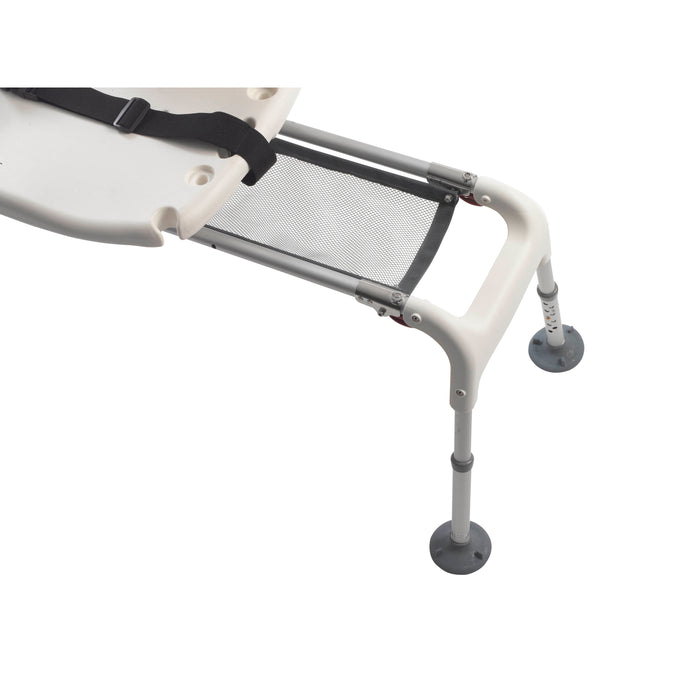 Drive sliding transfer bench track and safety net