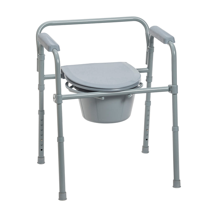 Drive steel bedside commode gray